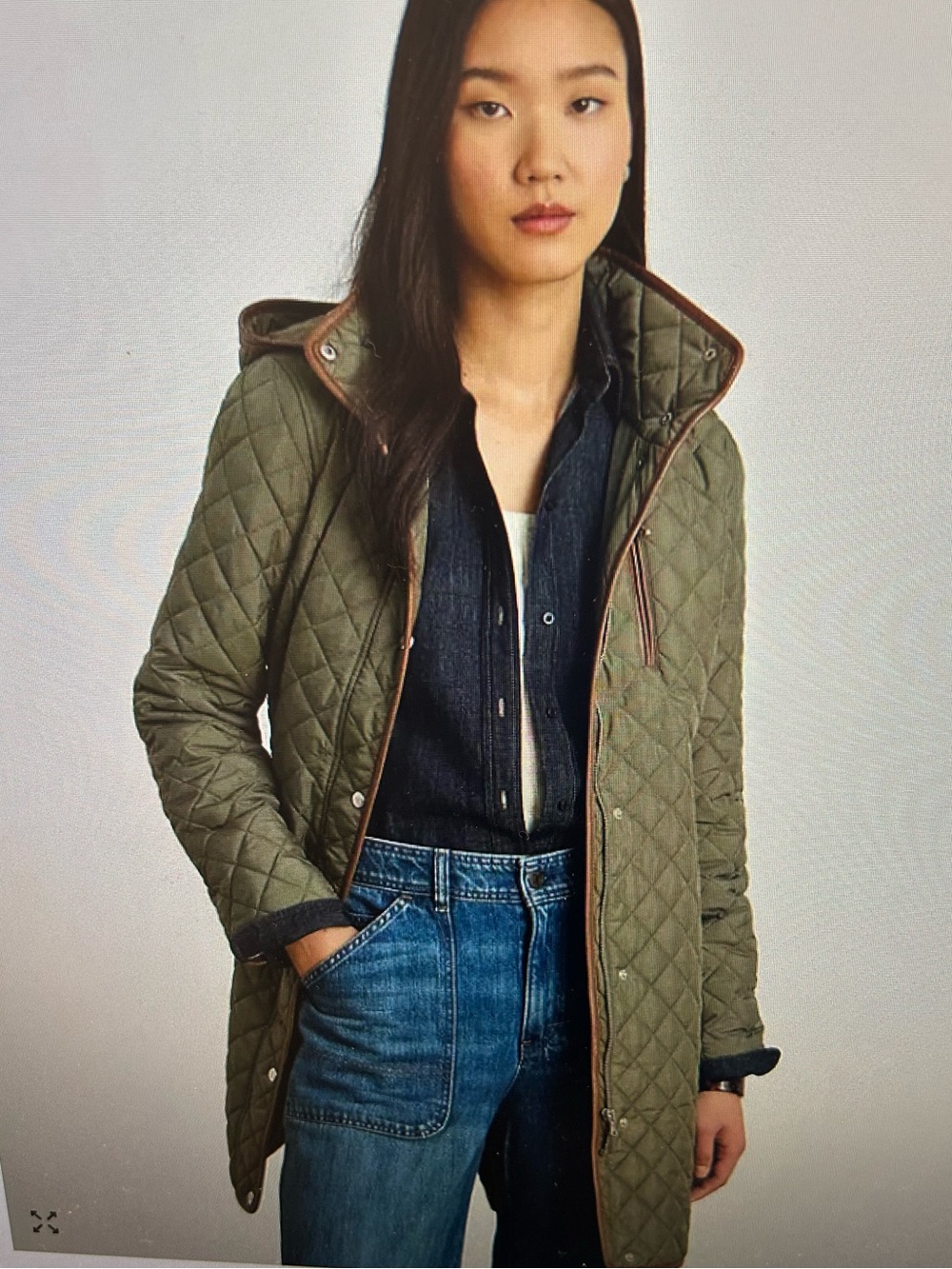 Ralph Lauren nwt-Women's Quilted Hooded Coat - olive